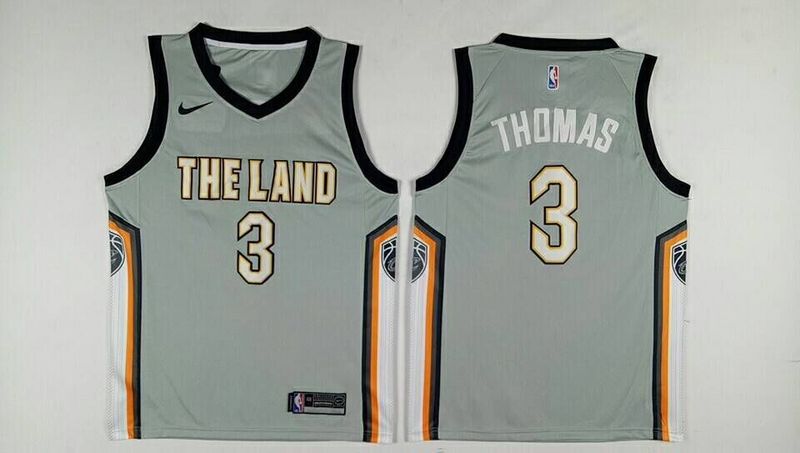 Men Cleveland Cavaliers #3 Thomas Grey City Edition Nike NBA Jerseys->->NBA Jersey